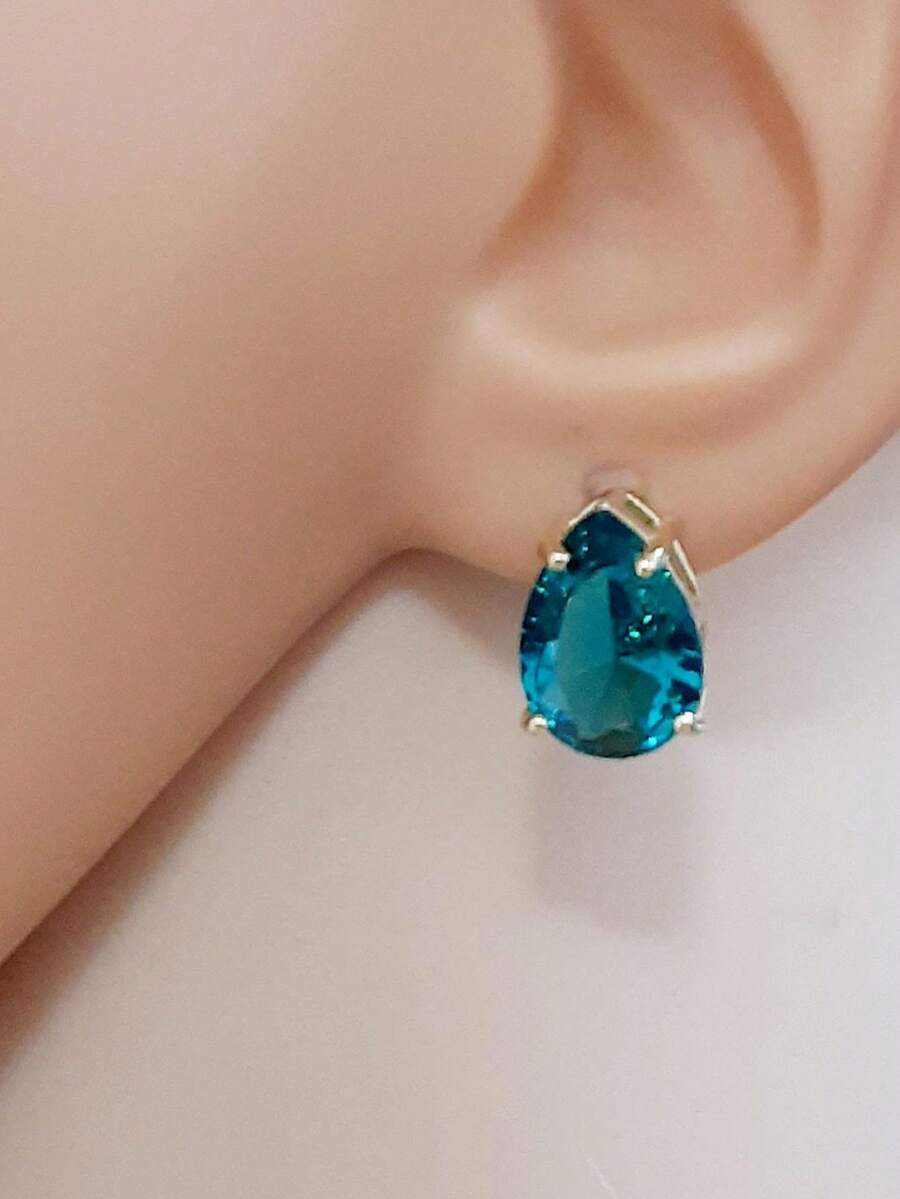 Stud Earrings - 金黃色 - 查看 1