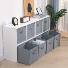 Foldable Storage Boxes Set Of 2,Non-Woven Fabric Storage Box Set,Storage Drawers For Cube Storage Unit,26.5x26.5x28 Cm - Light Grey - View 6