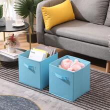 Foldable Storage Boxes Set Of 2,Non-Woven Fabric Storage Box Set,Storage Drawers For Cube Storage Unit,26.5x26.5x28 Cm - Baby Blue - View 3