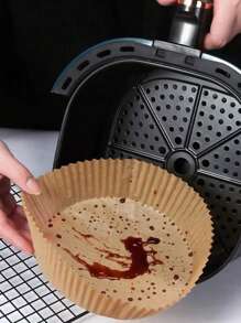 20/30/50/100pcs Air Fryer Paper Oil Blotting Paper Baking Silicone Paper Oven Placemat Tray