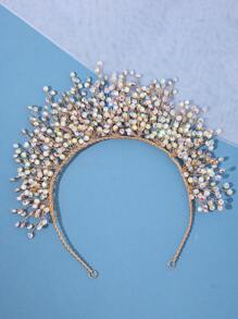 1 Máy Tính Handmade Sang Trọng Đầu Vương Miện Trang Trí Với Màu Kim Cương Giả Cho Đám Cưới Cô Dâu, Tiệc Sinh Nhật Công Chúa Hoàng Gia Tiaras - A - Xem 17