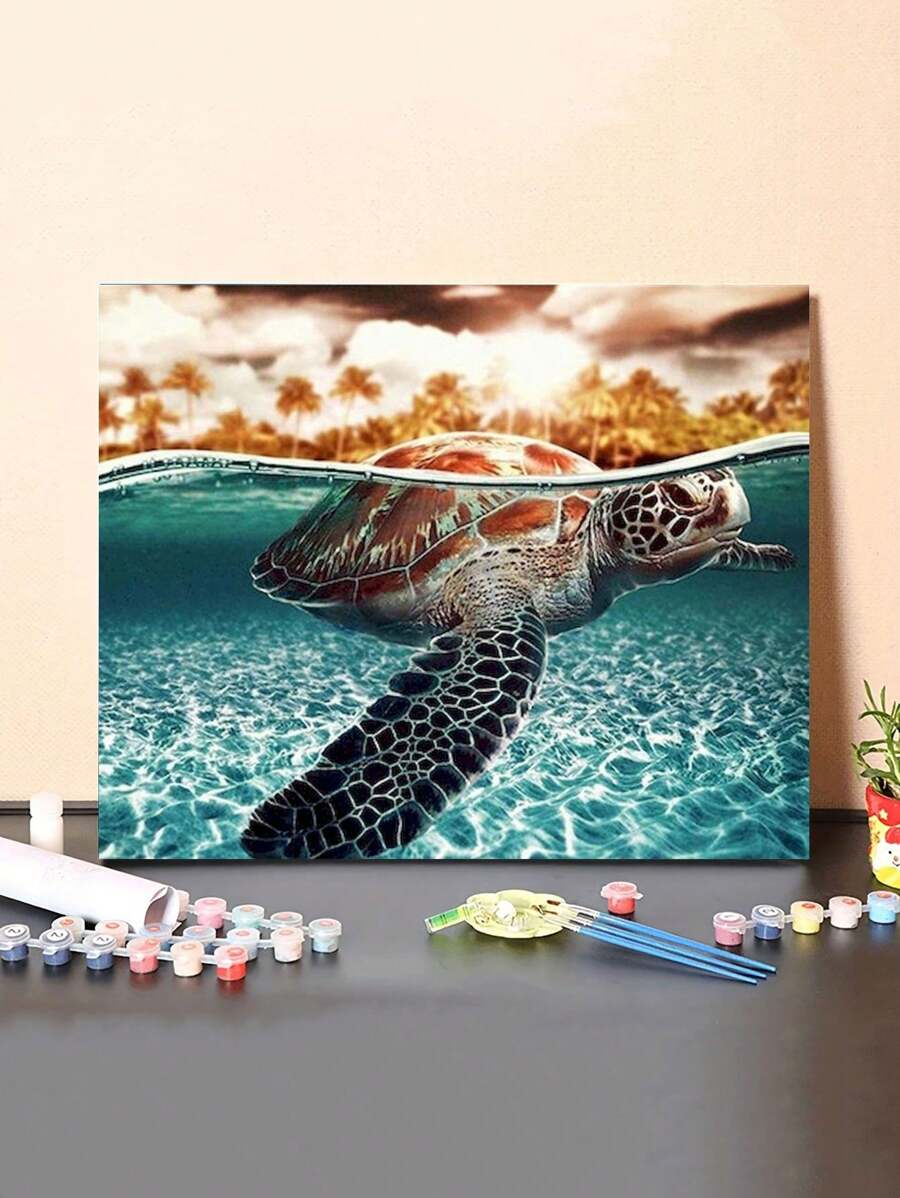 Turtle Digital Oil Painting Set, 1 Set - Army Green - View 1
