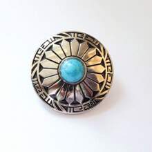 4pcs 3cm Đường kính Dát Kim loại Nút Đối với Dây tóc , DIY Phụ kiện Đối với Da Thủ công mỹ nghệ Và May vá , Phong cách Vintage - Màu xanh lam - Xem 6