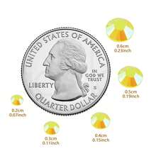 5000pcs Resin Flat Back Rhinestones, Sizes 2mm-6mm Yellow Crystal Ab Jelly Flat Back Resin Rhinestones, Ideal For Weebles, Cups, Bottles Crafts, Nail Art Decoration. - Lemon Yellow - View 4