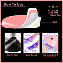 LIMEGIRL 60入組指甲凝膠套裝,全季節流行色彩凝膠指甲油套裝,可浸泡式uv/led凝膠清漆,適用於家庭美甲沙龍,女性女孩節日禮物 - 彩色 - 查看 6