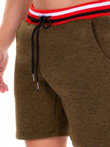 OPP´S JEANS Men's Plush Shorts With Contrast Elastic - Army Green - View 5