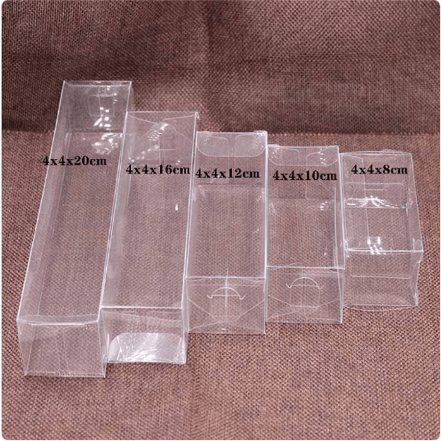 1lot=10pcs 4x4x8/10/12/16/20cm Wholesale NewClear PVC Box Packaging Wedding/Christmas Favorite Chocolate Candy Apple Gift Event