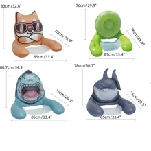 1 szt. Pływające krzesła do basenu dla dorosłych, nadmuchiwane krzesło z makaronem z pasem, miękka tkanina, pływające krzesło do basenu, leżaki wodne, pływające krzesła do pływania na imprezę, letnia zabawa w wodzie - Wielokolorowe - Zobacz 3