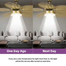 52 Inch Tropical Ceiling Fans With Lights And Remote Modern Fan Light With 5 Palm Leaf Blades Memory Function For Outdoor/Indoor For Halloween Christmas Gift - Gold - View 7
