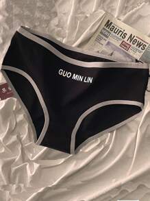 6-Pack Minimalist Mid-Rise Cotton Briefs, Black White Teen Sports Undies. Size Up Recommended; Thick Opaque Fabric Intimates For Casual & Workout Wear - Black and White - View 2