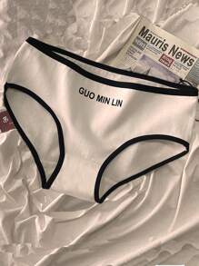 6-Pack Minimalist Mid-Rise Cotton Briefs, Black White Teen Sports Undies. Size Up Recommended; Thick Opaque Fabric Intimates For Casual & Workout Wear - Black and White - View 3