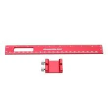 Regla T De Marcado De Precisión Con Aleación De Aluminio, Medidor De Marcado De Carpintería Con Hoyo Tachado De Lujo, Regla De Marcado Para Escribir En Madera, Herramientas De Medición - Rojo - Ver 8