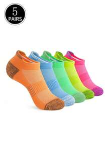 5 cặp Nam Thể thao Thoáng khí Thoải mái & Bền chặt Vớ hình thuyền , Tất mắt cá chân - Nhiều màu - Xem 1