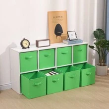 Foldable Storage Boxes Set Of 2,Non-Woven Fabric Storage Box Set,Storage Drawers For Cube Storage Unit,26.5x26.5x28 Cm - Green - View 6