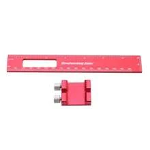 Regla T De Marcado De Precisión Con Aleación De Aluminio, Medidor De Marcado De Carpintería Con Hoyo Tachado De Lujo, Regla De Marcado Para Escribir En Madera, Herramientas De Medición - Rojo - Ver 4
