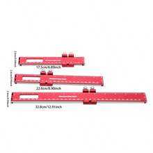 Regla T De Marcado De Precisión Con Aleación De Aluminio, Medidor De Marcado De Carpintería Con Hoyo Tachado De Lujo, Regla De Marcado Para Escribir En Madera, Herramientas De Medición - Rojo - Ver 6