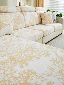 1入兩色織花負離子沙發套,簡約風格彈性沙發套,適用於沙發座椅和靠背,全年使用,寵物友好且防污 - 金色 - 查看 7