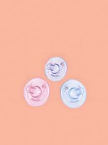 Chupete calmante rosa para bebé, chupete de ayuda para el sueño de recién nacido, chupete de silicona con cabeza redonda para el pulgar para bebés - Rosa - Ver 10