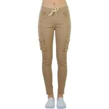 ToBeInStyle Women's Cotton-Blend Drawstring Lounging Jeggings - 貨物 - 卡其色 - 查看 4