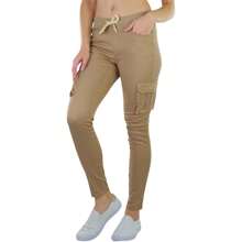 ToBeInStyle Women's Cotton-Blend Drawstring Lounging Jeggings - 貨物 - 卡其色 - 查看 7