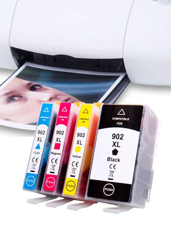 Cartuchos de tinta compatibles de repuesto para combo de cartuchos de tinta HP 902XL, repuestos para cartuchos de tinta HP 902 compatibles con impresoras OfficeJet 6978 6968 6954 6962 6960 6970 6971 6974 6975 6976 6979 6950 6951 6956 6958 6961 6963 6964 6966 (Paquete de 4)