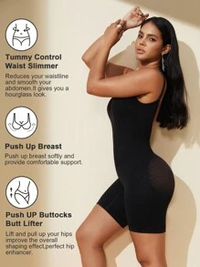 1pc Women Back-Less, Butt-Lift, Tummy Control Seamless Bodysuit - Black - View 3