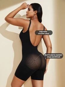 1pc Women Back-Less, Butt-Lift, Tummy Control Seamless Bodysuit - Black - View 5