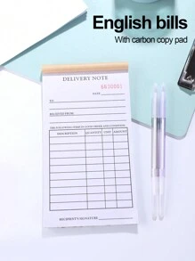 1 Pieza Factura En Inglés, Recibo, Orden De Venta, Nota De Entrega, O Libro De Cuentas (con 2 O 3 Copias) - Blanco - Ver 1