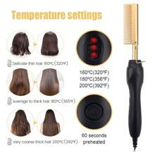 Multifunctional Wet & Dry Copper Hair Comb & Curling Iron, Hair Straightener Comb, Electric Heating Comb For Home Use - UK Plug(220-240V) - View 7