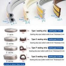 5/10M Kiểu Tự dính Cửa sổ Cửa Dải niêm phong Bọt Chống bụi Cách tiếng ồn Chống va chạm Ruy băng - Xám - Xem 2