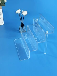 1pc Multilayer Acrylic Stair-Style Display Stand For Dolls, Models, Cars, Collectibles, Jewelry, Storage Organizer - Clear - View 8