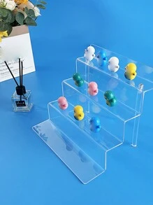 1pc Multilayer Acrylic Stair-Style Display Stand For Dolls, Models, Cars, Collectibles, Jewelry, Storage Organizer - Clear - View 7