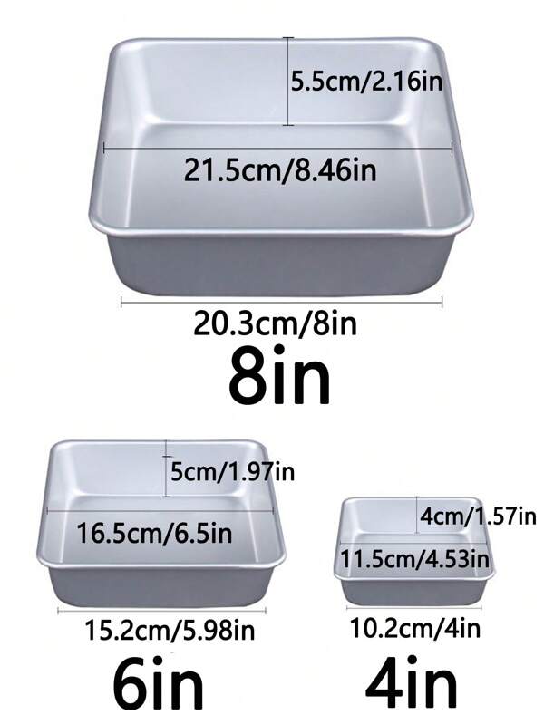 1 Peça Forma Para Bolo Quadrada Antiaderente, Forma De Alumínio Com Superfície De Processamento De Luz Solar Para Festa/aniversário/padaria Para Bolo Chiffon