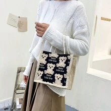 1 Miếng Cái túi Gấu Hoạt hình Lá thư Túi xách tay , Túi ăn trưa , Vải Cái túi , Có thể mang đi Lưu trữ Túi xách tay Cho du lịch , Của phụ nữ Món quà , Bạn , Mẹ , Giáo viên Món quà , Với Ba Màu sắc Đến Chọn , Đến Của bạn Hằng ngày Du lịch Cặp đôi , Sử dụng hàng ngày , Ngày tháng , Sinh nhật , Kỳ nghỉ , Trở lại Trường , Mùa hè , Kỳ nghỉ , bờ biển , Du lịch , Đi làm , Làm Việc  , Sinh viên , Dã ngoại , Cắm trại , , Hằng ngày Lưu trữ - Nhiều màu - Xem 2