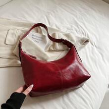 Túi xách Maillard Soft And Spacious Commute Tote Bag, Túi đeo vai cổ điển thời trang thường ngày mới 2024 - Đỏ - Xem 5