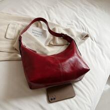 Túi xách Maillard Soft And Spacious Commute Tote Bag, Túi đeo vai cổ điển thời trang thường ngày mới 2024 - Đỏ - Xem 4