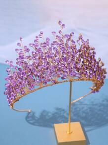 1 Máy Tính Handmade Sang Trọng Đầu Vương Miện Trang Trí Với Màu Kim Cương Giả Cho Đám Cưới Cô Dâu, Tiệc Sinh Nhật Công Chúa Hoàng Gia Tiaras - A - Xem 9