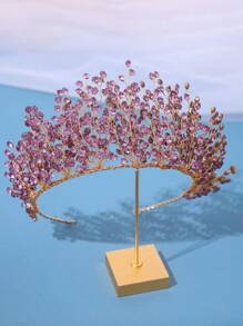 1 Máy Tính Handmade Sang Trọng Đầu Vương Miện Trang Trí Với Màu Kim Cương Giả Cho Đám Cưới Cô Dâu, Tiệc Sinh Nhật Công Chúa Hoàng Gia Tiaras - A - Xem 4