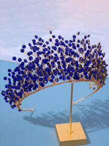 1 Máy Tính Handmade Sang Trọng Đầu Vương Miện Trang Trí Với Màu Kim Cương Giả Cho Đám Cưới Cô Dâu, Tiệc Sinh Nhật Công Chúa Hoàng Gia Tiaras - A - Xem 10