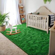 Available In A Variety Of Sizes And Colors Luxury Fluffy Area Rug Modern Shag Rugs For Bedroom Living Room, Super Soft And Comfy Carpet - Green - View 5
