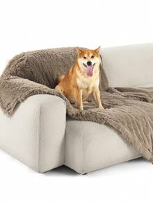 Waterproof Dog Blankets For Dogs - Calming Cat Blanket For Couch Protector Washable, Long Fau X Fur Pet Blanket For Puppy, Reversible Furniture Protection - 棕色 - 查看 8