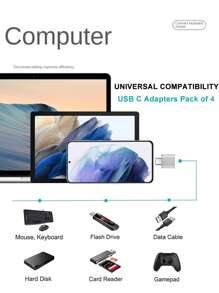 USB C To USB Adapter USB C Male To USB2.0 Female Adapter Compatible With IMac 2021 IPad Pro 2021 Pro 2020 Air 2020 XPS And Other Type C Or Thunderbolt 3 Devices Space Grey USB C To USB Adapter Thunderbolt 3 To USB 2.0 OTG Adapter Compatible With MacBook Pro,Chromebook,Pixelbook,Microsoft Surface Go, Galaxy S8 S9 S10 S20 S21 S22 Ultra Plus,Note 9 10 20 - Silver - View 3