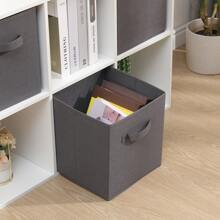 Foldable Storage Boxes Set Of 2,Non-Woven Fabric Storage Box Set,Storage Drawers For Cube Storage Unit,26.5x26.5x28 Cm - Dark Grey - View 5
