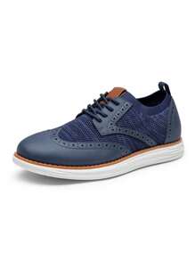 Men's Mesh Lace-Up Oxfords Sneakers Casual Dress Lightweight Walking Shoes 2.0 EVA Midsole MD Outsole - 藍色 - 查看 5