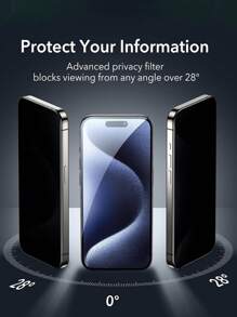 2 件哑光陶瓷隐私屏幕保护膜适用于 iPhone [非钢化玻璃] 适用于 iPhone 16/16 Plus/16 Pro/16 Pro Max/15/15Pro/15 Plus/15 Pro Max - 無色 - 查看 4