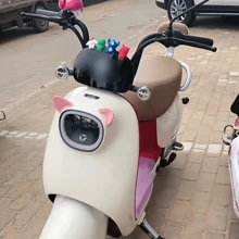 2pcs Motorcycle Or E-Bike Helmet Cat Ears Decoration - Pink - View 4