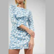 French Connection Aimee Courtney 勿忘我船领连衣裙