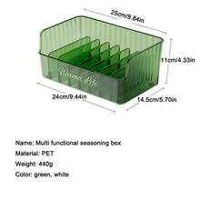 1PC Seasoning Storage Box, Seasoning Bag, Spice Packaging Storage Box, Household Combination Kitchen Seasoning Tank, Seasoning Bottle Storage, Suitable For Home Kitchen Storage, White/Green - Multicolor - View 2