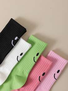 5 cặp Đúng mốt Dễ thương Phong cách Học viện Vớ giữa bắp chân - Nhiều màu - Xem 2