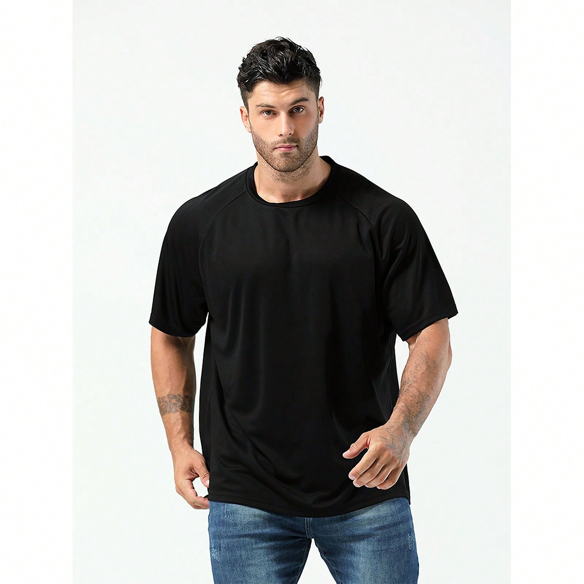 Camiseta deportiva transpirable y de secado rápido para hombres de talla grande, Ropa para hombres de talla grande